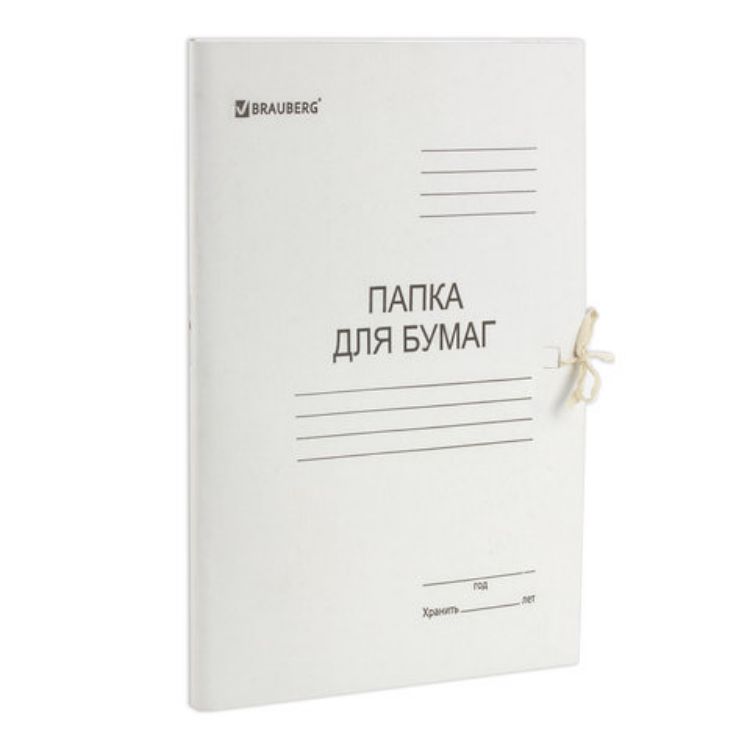 Изображение Папка для бумаг с завязками картонная мелованная BRAUBERG, 280 г/м2, до 200 листов, 110924