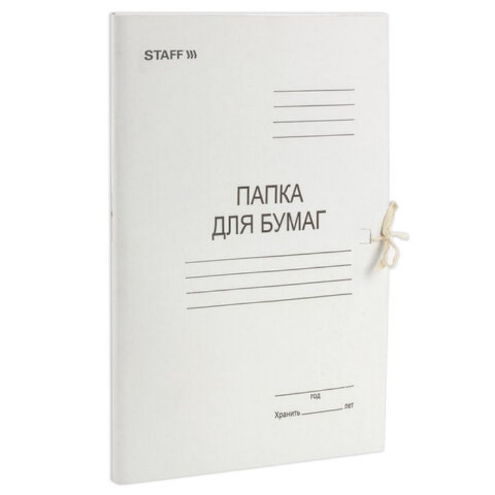 Изображение Папка для бумаг с завязками картонная STAFF, гарантированная плотность 310 г/м2, до 200 листов, 121120