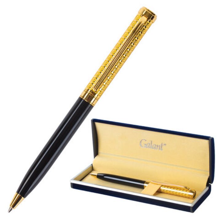Изображение Ручка подарочная шариковая GALANT "Empire Gold", корпус черный с золотистым, золотистые детали, пишущий узел 0,7 мм, синяя, 140960