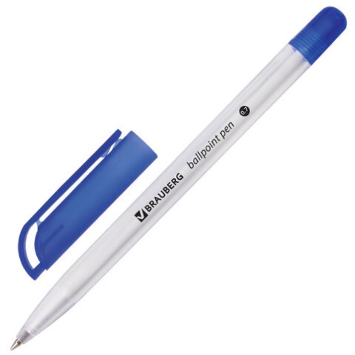Изображение Ручка шариковая масляная BRAUBERG "OIL PEN", СИНЯЯ, корпус прозрачный, 0,7 мм, линия 0,35 мм, 141476