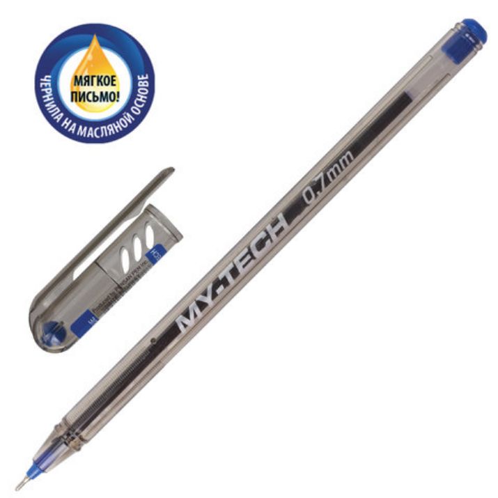 Изображение Ручка шариковая масляная PENSAN "My-Tech", СИНЯЯ, игольчатый узел 0,7 мм, линия письма 0,35 мм, 2240