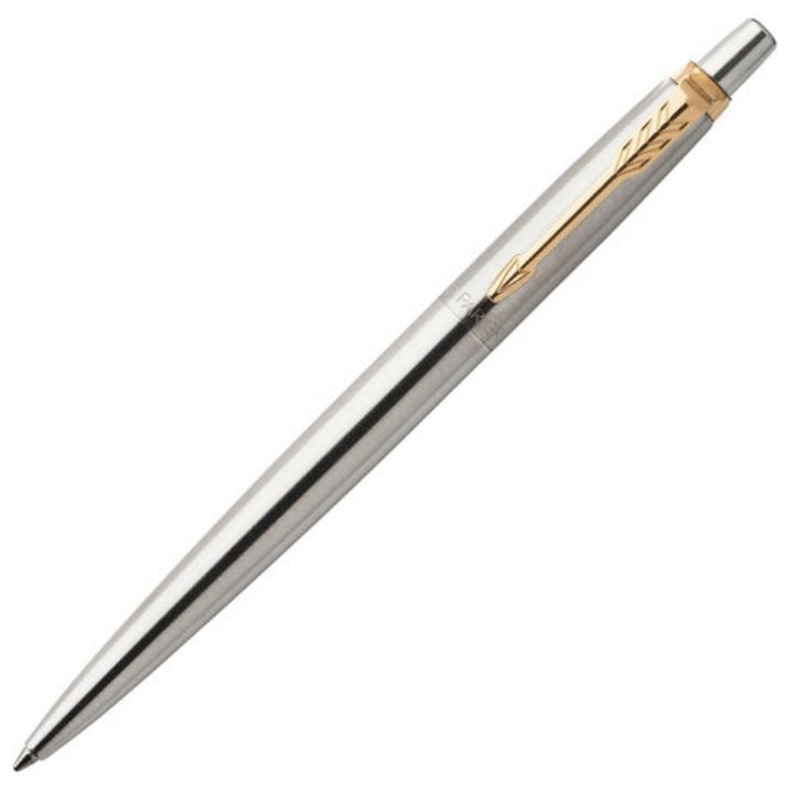 Изображение Ручка шариковая PARKER "Jotter Core Stainless Steel GT", корпус серебро, позолота, синяя, 1953182