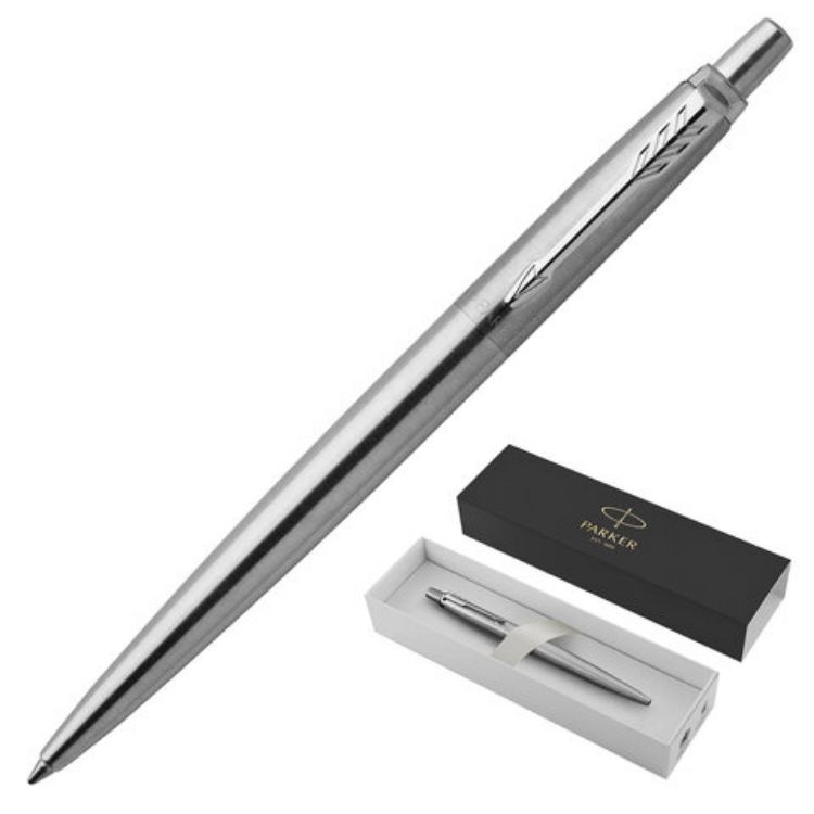 Изображение Ручка шариковая PARKER "Jotter Core Stainless Steel CT", корпус серебристый, детали хром, синяя, 1953170