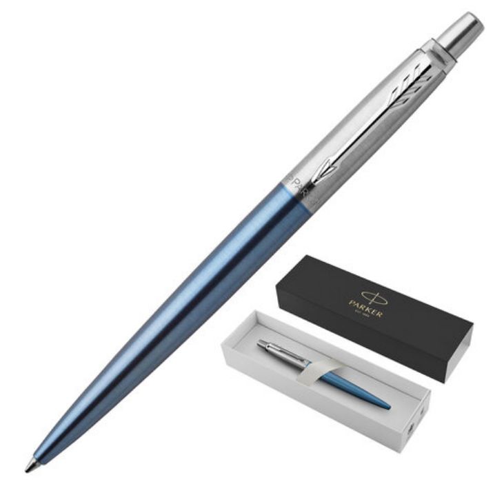 Изображение Ручка шариковая PARKER "Jotter Core Waterloo Blue CT", корпус голубой, детали хром, синяя, 1953191