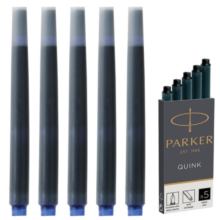 Изображение Картриджи чернильные PARKER "Cartridge Quink", КОМПЛЕКТ 5 штук, черные, 1950382
