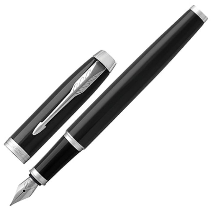 Изображение Ручка перьевая PARKER "IM Core Black Lacquer CT", корпус черный глянцевый лак, хромированные детали, синяя, 1931644