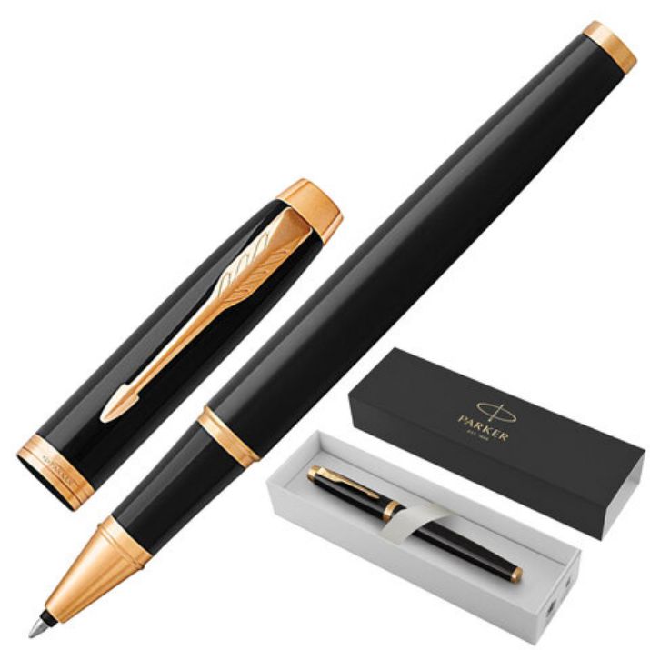 Изображение Ручка-роллер PARKER "IM Core Black Lacquer GT", черный глянцевый лак, позолота, черная, 1931659