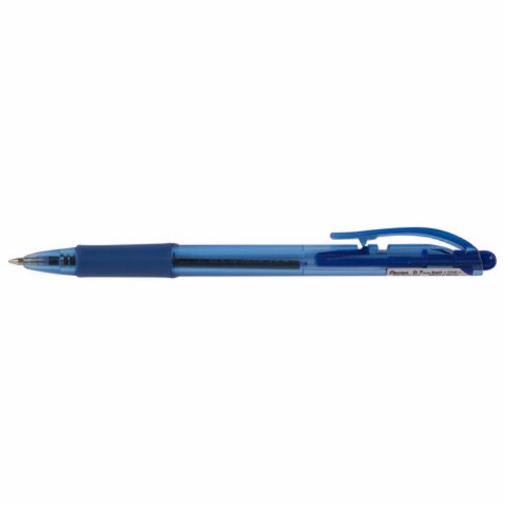 Изображение Ручка шариковая масляная автоматическая с грипом PENTEL (Япония) "Fine Line", СИНЯЯ, линия письма 0,27 мм, BK417-CN