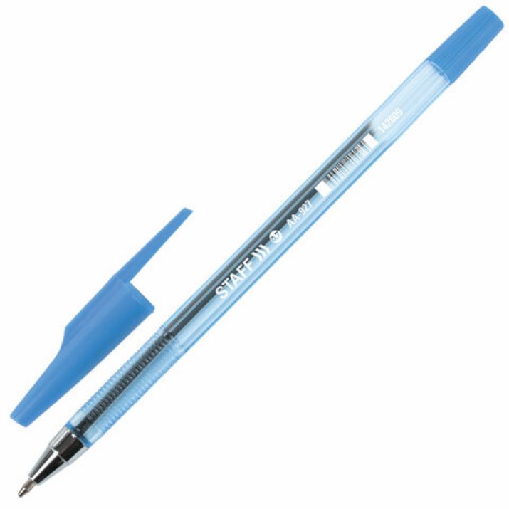Изображение Ручка шариковая STAFF AA-927, СИНЯЯ, корпус тонированный, хромированные детали, 0,7 мм, линия 0,35 мм, 142809