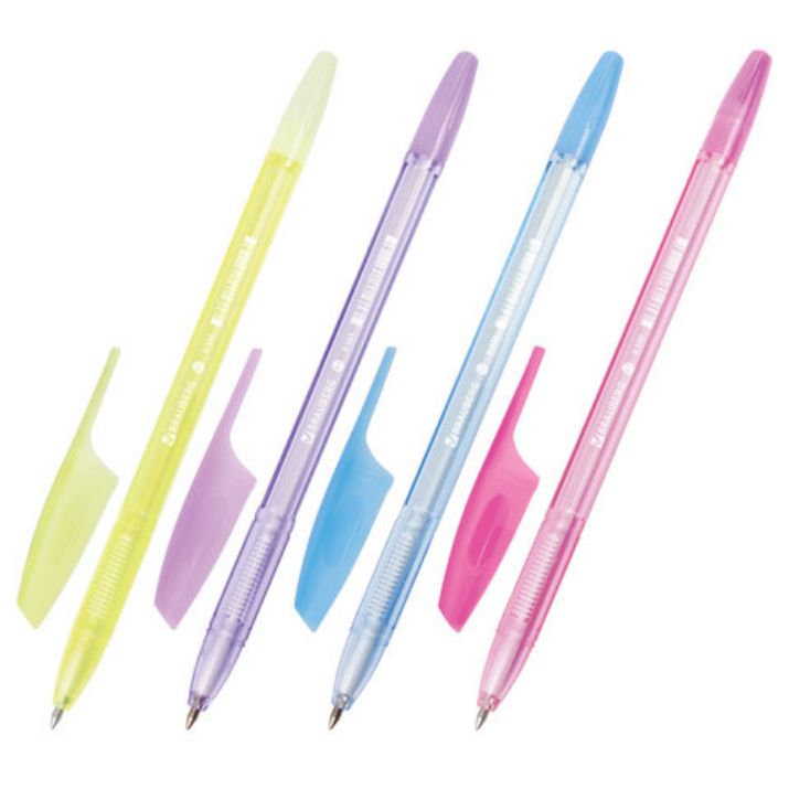 Изображение Ручка шариковая BRAUBERG "X-333" PASTEL, СИНЯЯ, корпус тонированованный ассорти, узел 0,7 мм, линия письма 0,35 мм, 142830
