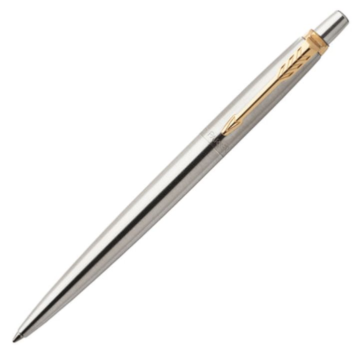 Изображение Ручка гелевая PARKER "Jotter Stainless Steel GT", корпус серебристый, позолоченные детали, черная, 2020647