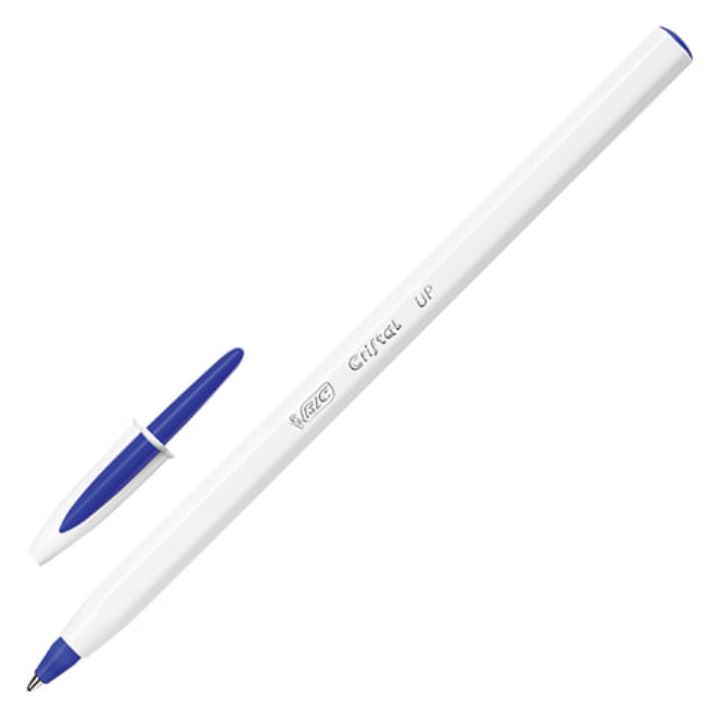 Изображение Ручка шариковая BIC "Cristal UP", СИНЯЯ, корпус белый, узел 1,2 мм, линия письма 0,35 мм, 949879
