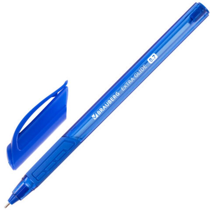 Изображение Ручка шариковая масляная BRAUBERG "Extra Glide GT Tone", СИНЯЯ, узел 0,7 мм, линия письма 0,35 мм, 142922
