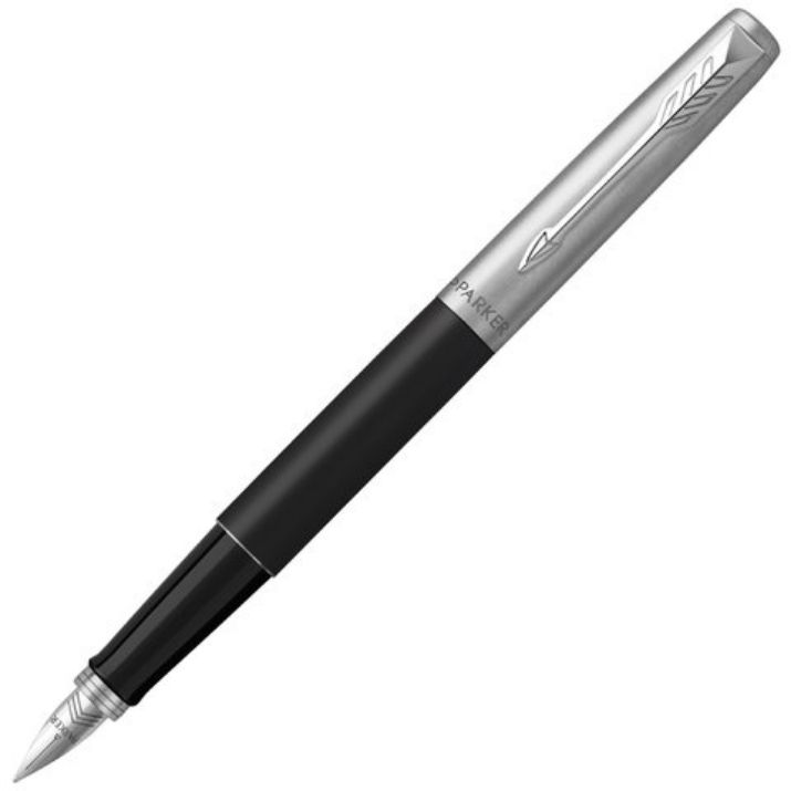 Изображение Ручка перьевая PARKER "Jotter Bond Street Black CT", черный, детали нержавеющая сталь, синяя, 2030947