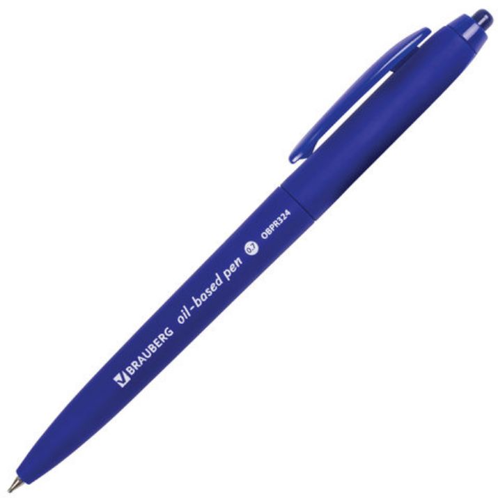 Изображение Ручка шариковая масляная автоматическая BRAUBERG "Sky Blue", СИНЯЯ, soft-touch, узел 0,7 мм, линия письма 0,35 мм, 142946