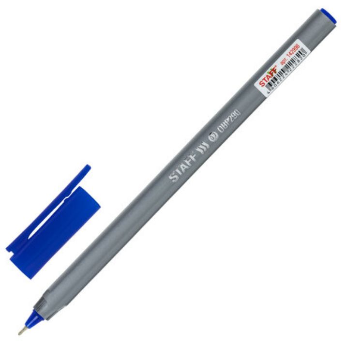 Изображение Ручка шариковая масляная STAFF "EVERYDAY" OBP-290, СИНЯЯ, трехгранная, узел 0,7 мм, линия письма 0,35 мм, 142996