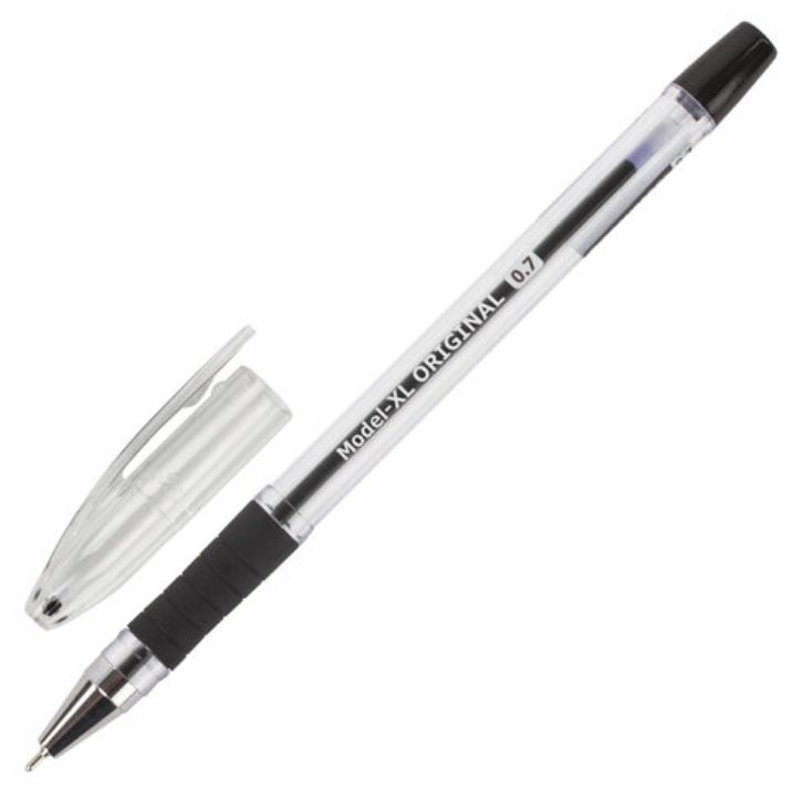 Изображение Ручка шариковая масляная с грипом BRAUBERG "Model-XL" ORIGINAL, ЧЕРНАЯ, узел 0,7 мм, линия письма 0,35 мм, 143243