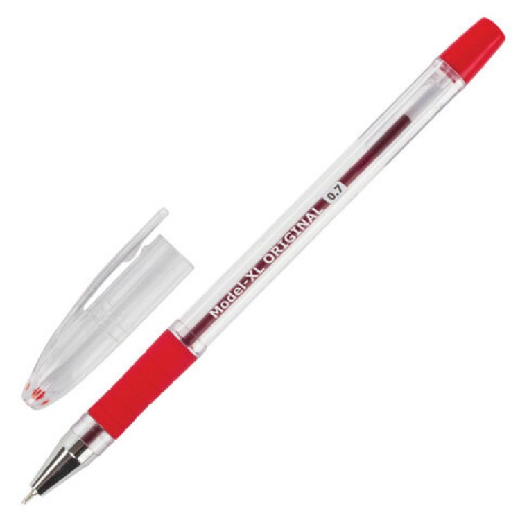 Изображение Ручка шариковая масляная с грипом BRAUBERG "Model-XL" ORIGINAL, КРАСНАЯ, узел 0,7 мм, линия письма 0,35 мм, 143244
