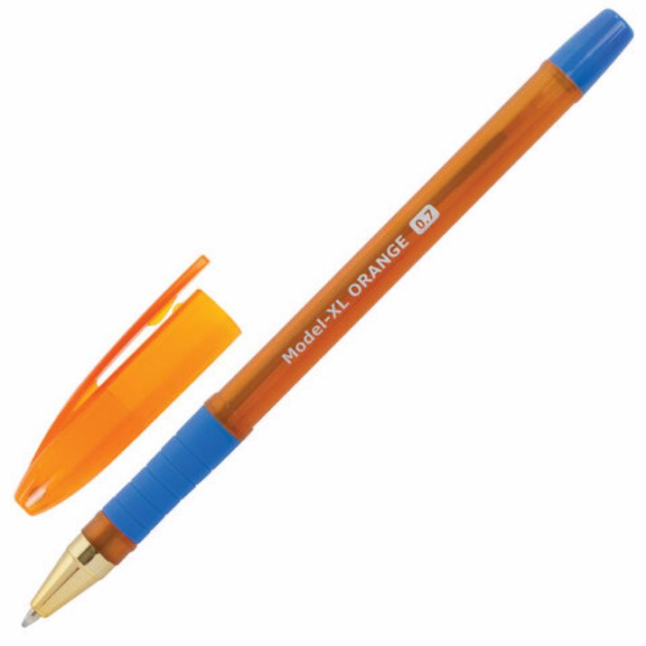 Изображение Ручка шариковая масляная с грипом BRAUBERG Model-XL ORANGE, СИНЯЯ, узел 0,7 мм, линия 0,35 мм, 143246