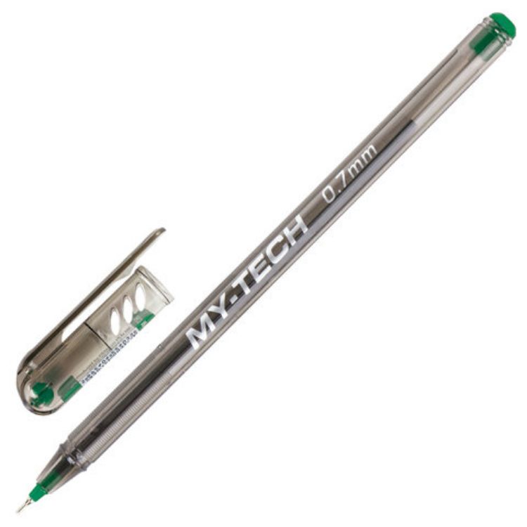 Изображение Ручка шариковая масляная PENSAN "My-Tech", ЗЕЛЕНАЯ, игольчатый узел 0,7 мм, линия 0,35 мм, 2240/25