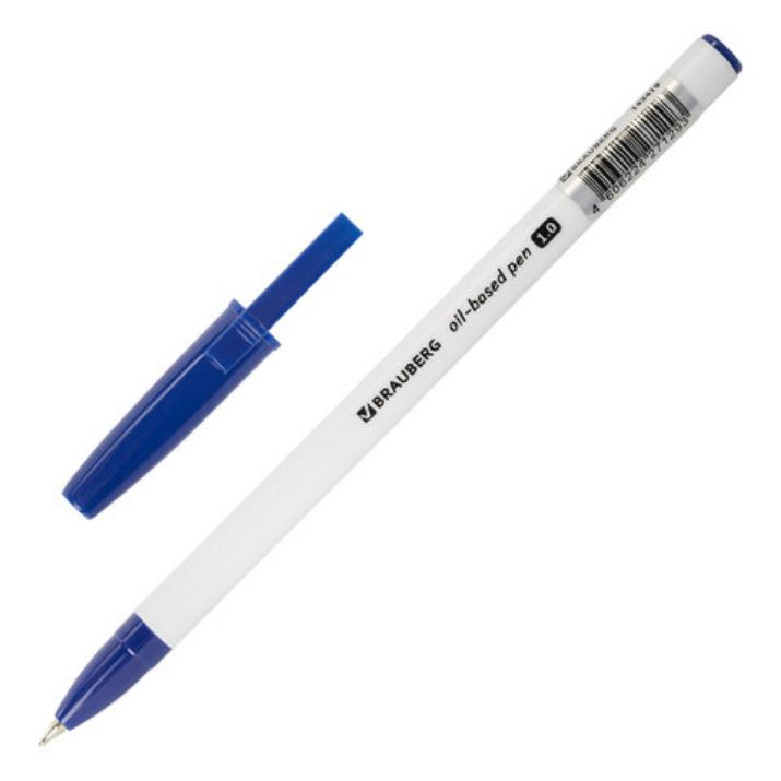 Изображение Ручка шариковая масляная BRAUBERG Stick Medium, СИНЯЯ, узел 1 мм, линия письма 0,5 мм, 143419