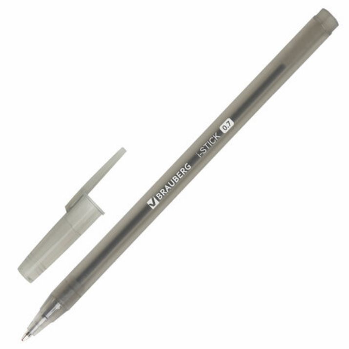 Изображение Ручка шариковая BRAUBERG "i-STICK", ЧЕРНАЯ, пишущий узел 0,7 мм, линия письма 0,35 мм, 143443