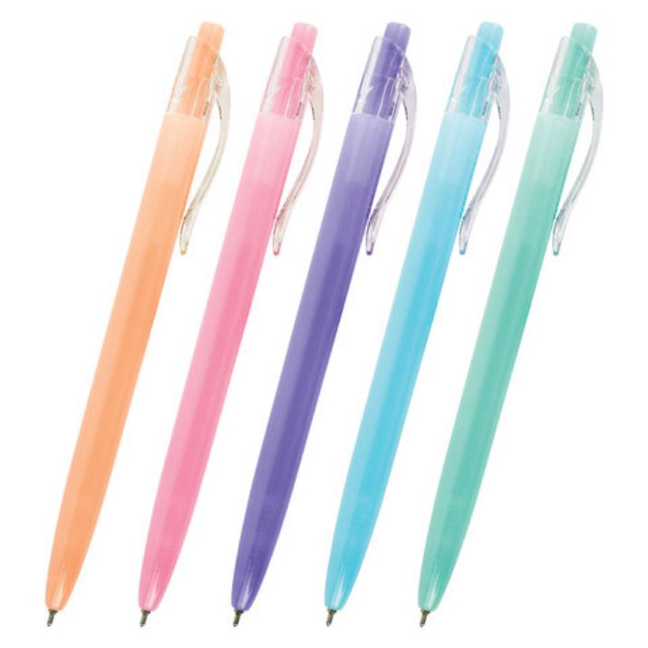 Изображение Ручка шариковая автоматическая BRAUBERG "PASTEL", СИНЯЯ, корпус ассорти, 0,7 мм, линия письма 0,35 мм, 143456