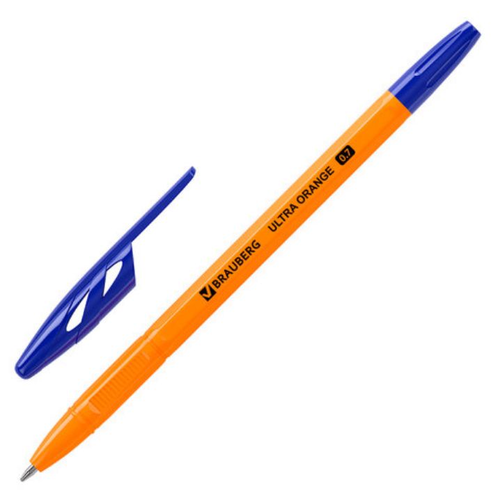 Изображение Ручка шариковая BRAUBERG "ULTRA ORANGE", СИНЯЯ, узел 0,7 мм, чернила ГЕРМАНИЯ, наконечник ШВЕЙЦАРИЯ, 143562