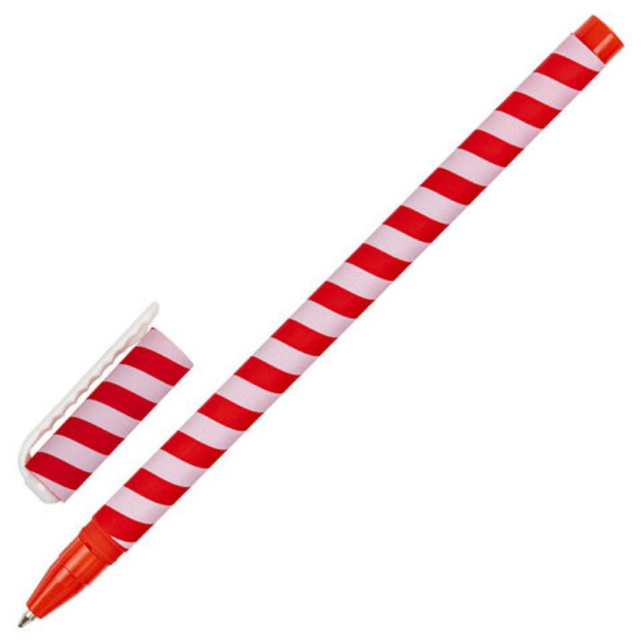 Изображение Ручка шариковая BRAUBERG SOFT TOUCH STICK "TWIST", СИНЯЯ, мягкое покрытие, узел 0,7 мм, 143702