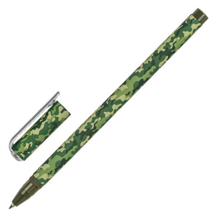 Изображение Ручка шариковая BRAUBERG SOFT TOUCH STICK "KHAKI", СИНЯЯ, мягкое покрытие, узел 0,7 мм, 143703