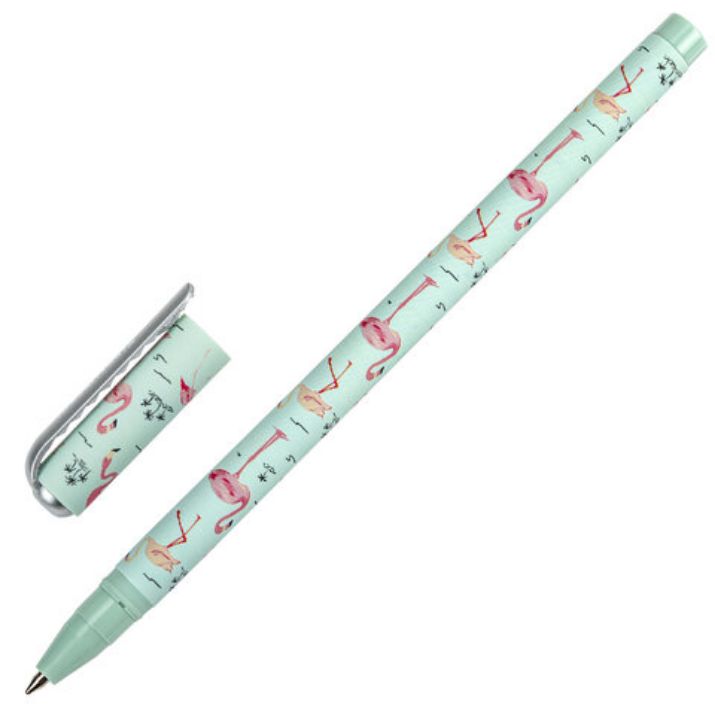 Изображение Ручка шариковая BRAUBERG SOFT TOUCH STICK "FLAMINGO", СИНЯЯ, мягкое покрытие, узел 0,7 мм, 143705
