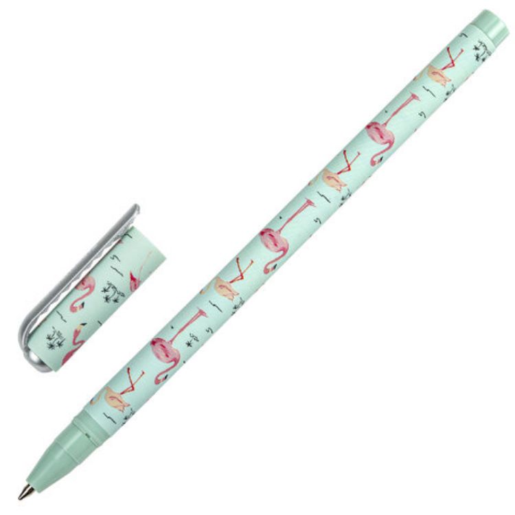 Изображение Ручка шариковая BRAUBERG SOFT TOUCH STICK "FLAMINGO", СИНЯЯ, мягкое покрытие, узел 0,7 мм, 143705