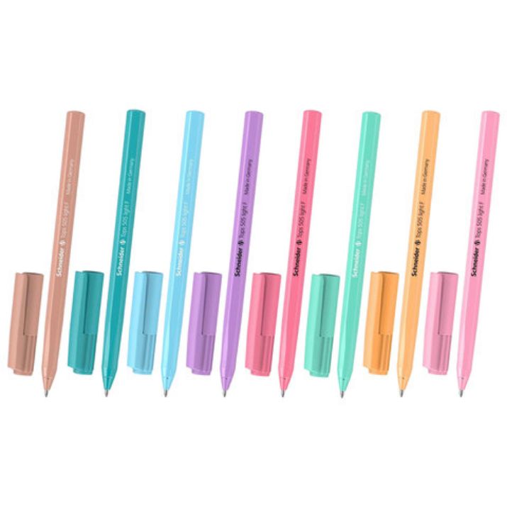 Изображение Ручка шариковая SCHNEIDER (Германия) "Tops 505 F" Light Pastel, СИНЯЯ, пастель ассорти, узел 0,8 мм, 150520