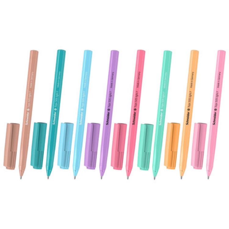 Изображение Ручка шариковая SCHNEIDER (Германия) "Tops 505 F" Light Pastel, СИНЯЯ, пастель ассорти, узел 0,8 мм, 150520