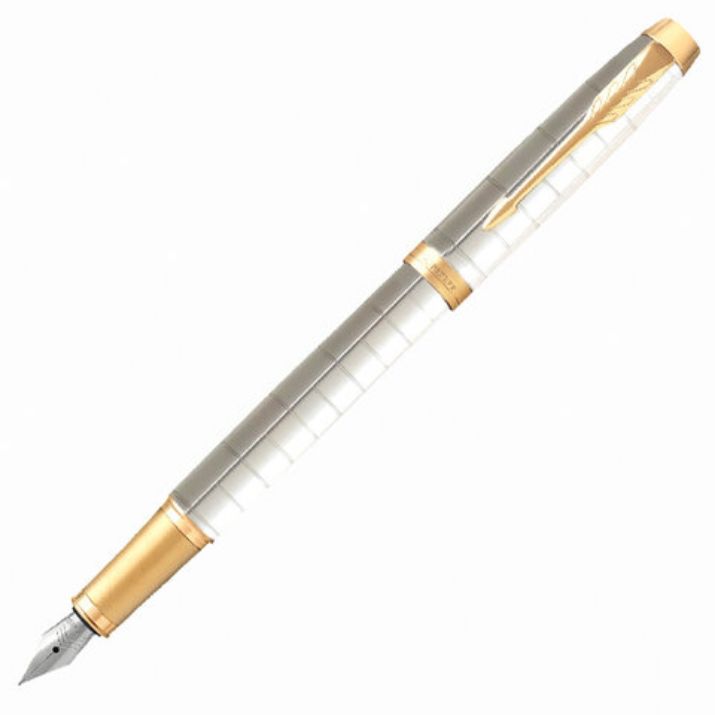 Изображение Ручка перьевая PARKER "IM Premium Pearl GT", корпус жемчужный лак, позолоченные детали, синяя, 2143649