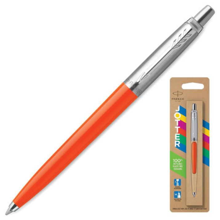 Изображение Ручка шариковая PARKER "Jotter Orig Orange", корпус оранжевый, детали хром, блистер, синяя, 2076054