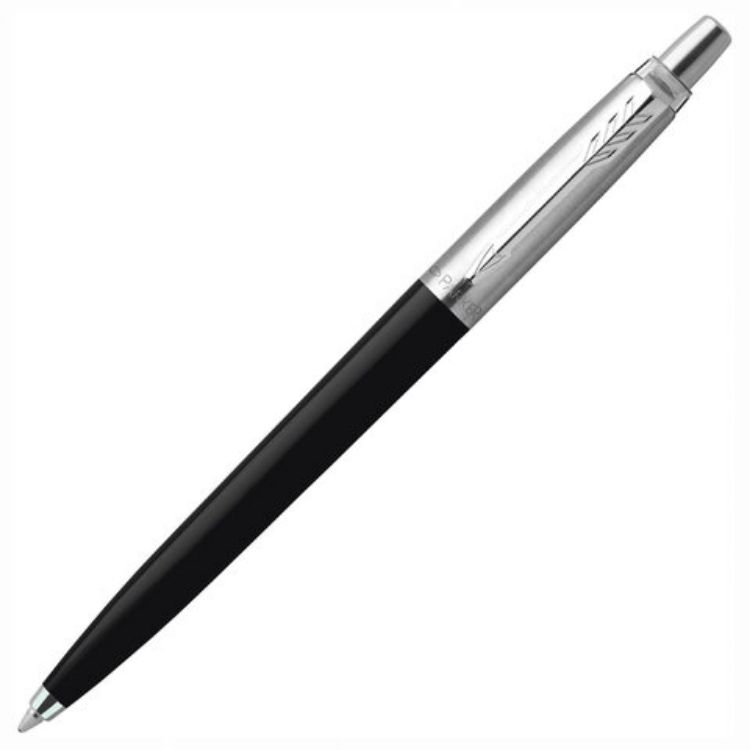 Изображение Ручка шариковая PARKER "Jotter Orig Black", корпус черный, детали нержавеющая сталь, синяя, RG0033010