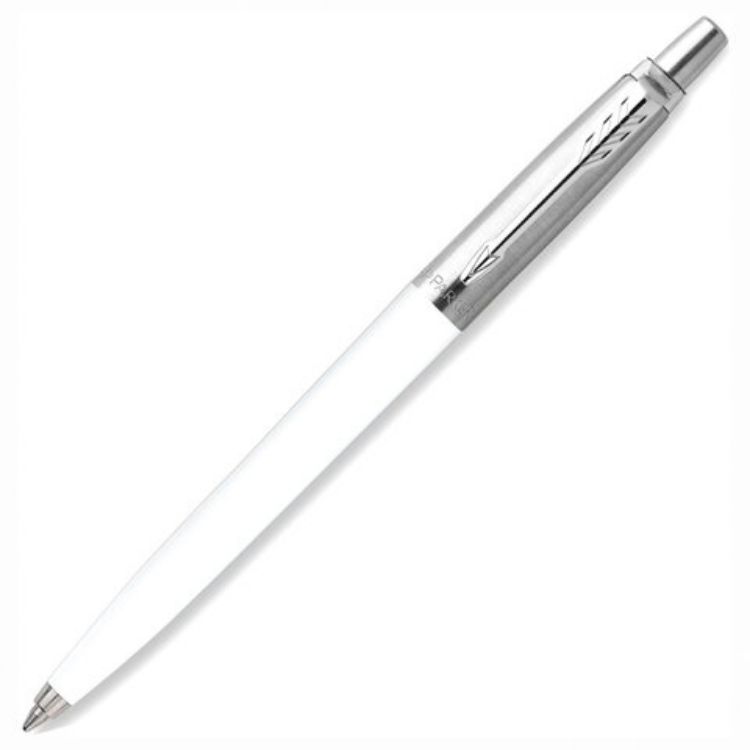 Изображение Ручка шариковая PARKER "Jotter Orig White", корпус белый, детали нержавеющая сталь, синяя, RG0032930