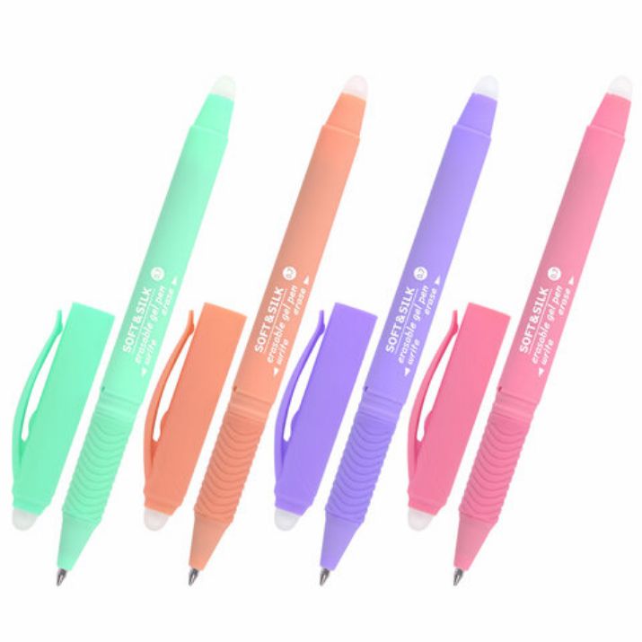 Изображение Ручка стираемая гелевая с грипом BRAUBERG "SOFT&SILK PASTEL", СИНЯЯ, корпус ассорти, узел 0,7 мм, 143934