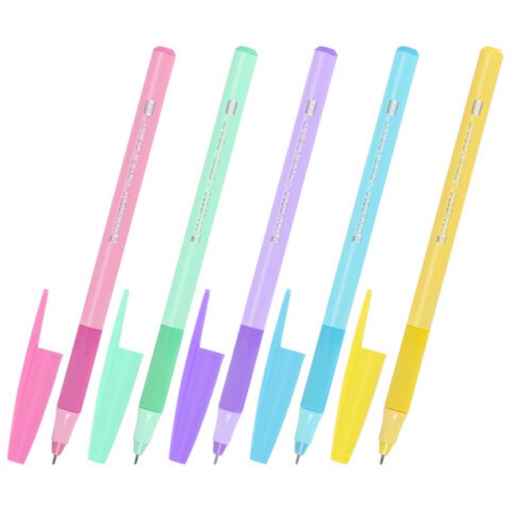 Изображение Ручка шариковая с грипом BRAUBERG "i-STICK POINT PASTEL", СИНЯЯ, корпус ассорти, игольчатый узел 0,7 мм, линия письма 0,35 мм, 144023