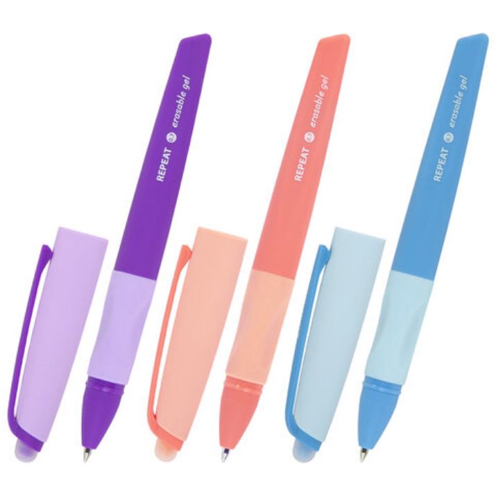 Изображение Ручка стираемая гелевая с эргономичным грипом BRAUBERG REPEAT COLOR, СИНЯЯ, ассорти, 0,5 мм,144072