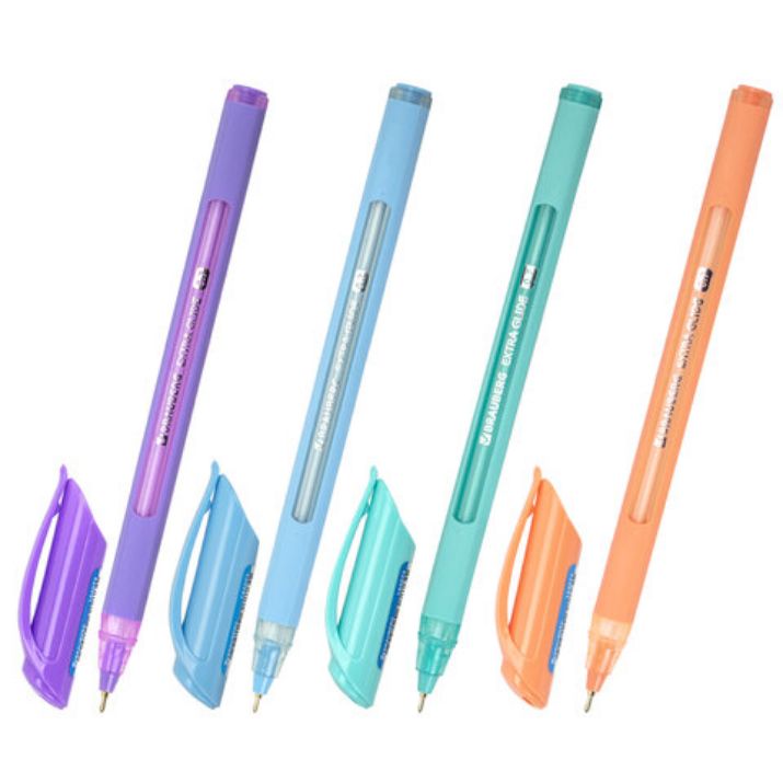 Изображение Ручка шариковая масляная BRAUBERG "Extra Glide Soft Pastel", СИНЯЯ, узел 0,7 мм, линия письма 0,35 мм, 144073