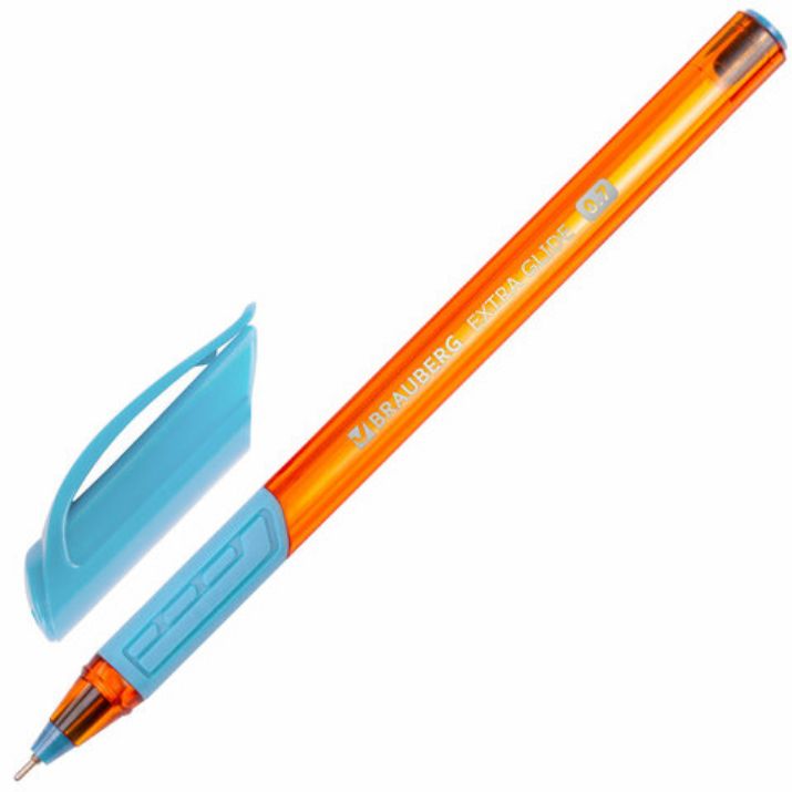Изображение Ручка шариковая масляная с грипом BRAUBERG "Extra Glide GT Sky Blue", СВЕТЛО-СИНЯЯ, игольчатый узел 0,7 мм, линия письма 0,35 мм, 144074