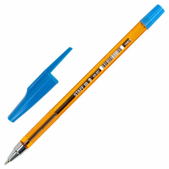 Изображение Ручка шариковая STAFF AA-927 ORANGE, СИНЯЯ, корпус тонированный оранжевый, узел 0,7 мм, линия письма 0,35 мм, 144075