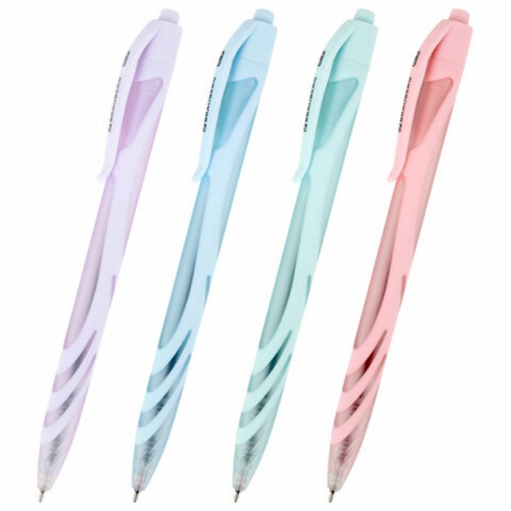 Изображение Ручка шариковая автоматическая BRAUBERG ULTRA COLOR PASTEL, soft-touch, СИНЯЯ, пишущий узел 0,7 мм, линия 0,35 мм, 144204