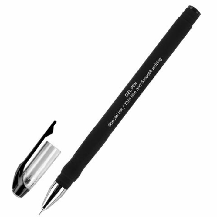 Изображение Ручка гелевая BRAUBERG SPECIAL, ЧЕРНАЯ, игольчатый узел 0,38 мм, тонкая линия письма 0,2 мм, 144246