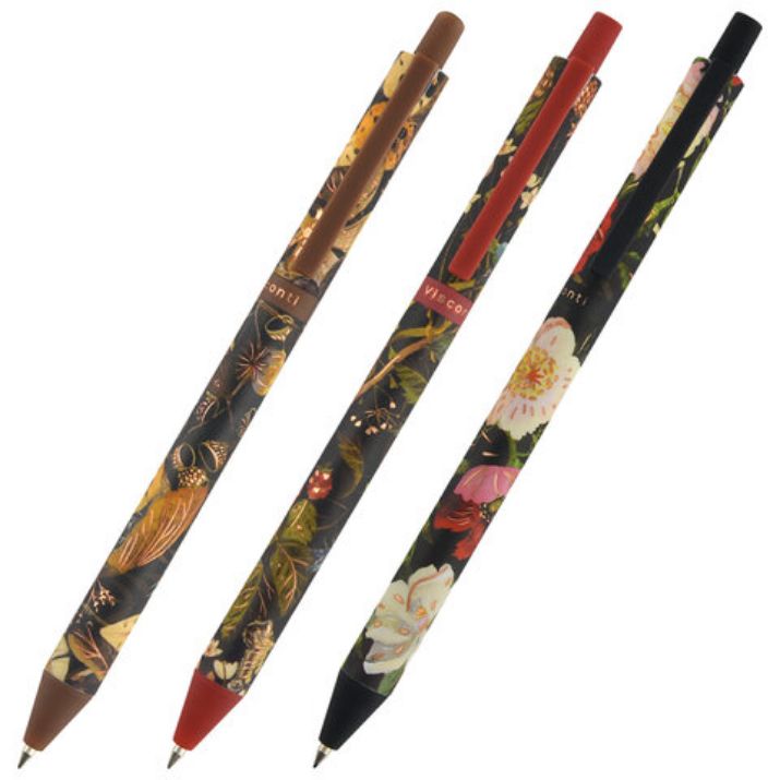 Изображение Ручка шариковая автоматическая BRUNO VISCONTI "ArtClick", СИНЯЯ, Flora.Black, ассорти, 0,5 мм, 20-0374/01