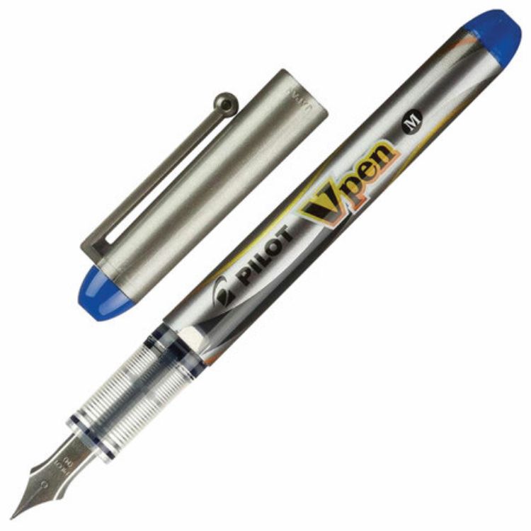 Изображение Ручка перьевая PILOT V-Pen, СИНЯЯ, корпус серый, линия письма 0,58 мм, SVP-4M L