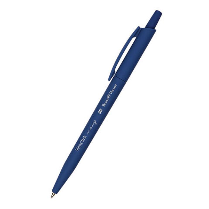 Изображение Ручка шариковая автоматическая BRUNO VISCONTI "SlimClick NAVY", СИНЯЯ, линия 0,4 мм, 20-0419
