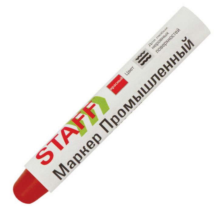 Изображение Маркер для промышленной маркировки STAFF ПМ-100 твердый, КРАСНЫЙ, -20 до +40С, 150814